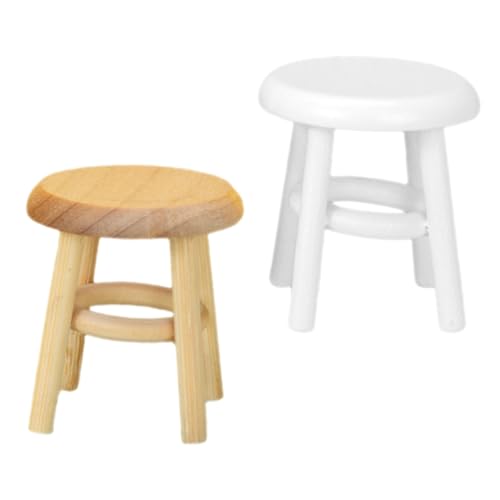 YARNOW 2 Stück Maßstab Teiliges aus Natürlichem Holz Verschleißfestes Miniaturmöbel für Wohnzimmer und Schlafzimmer Realistische Deko für Puppenhaus Zubehör von YARNOW