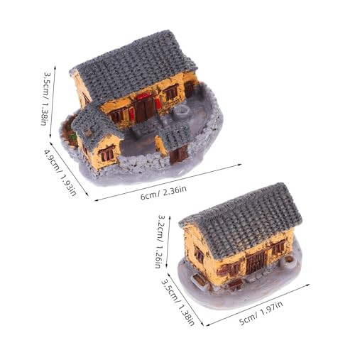 YARNOW 2 Stück Mikro-Landschaftshaus deko DIY Miniaturhaus Miniaturhäuser zum Basteln kleines Dorfhäuser Zubehör für die Dorfgestaltung Handwerk Gartenszene Harz von YARNOW