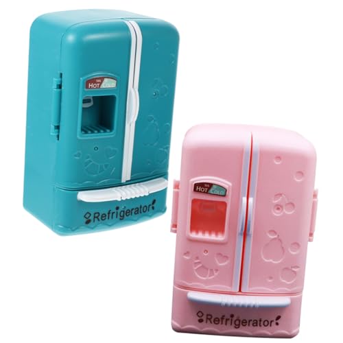 YARNOW 2 Stück Mini-Kühlschrank-Modell winzig Puppenhaus Miniatur-Kühlschrankspielzeug Minikühlschrank zum Basteln Dollhouse Kühlschrank Mini -Kühlschrank Abs von YARNOW