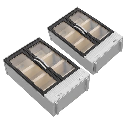 YARNOW 2 Stück Mini Kühlschrank mit Doppeltüren Kompakter Miniatur Kühlschrank für Puppenhaus Küche Robustes Kunststoff Getränkekühler für Rollenspiel und Szenendeko von YARNOW