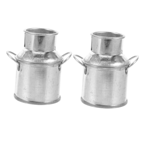 YARNOW 2 Stück Mini -Milch -Krugzubehör winzig Puppenhauszubehör Krüge dekorativ Vase Miniaturdekoration Mini Blumeneimer Miniaturhaus Accessoire Mini-Eimer Metall Silver YARNOW 2 Stück Mini -Milch -Krugzubehör winzig Puppenhauszubehör Krüge dekorativ Vase Miniaturdekoration Mini Blumeneimer Miniaturhaus Accessoire Mini-Eimer Metall Silver von YARNOW
