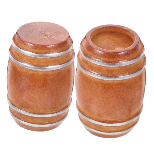 YARNOW 2 Stück Miniatur Holzfass Dekoration für Puppenhaus DIY Mini Barrel Modell für Kreative Wohnaccessoires für Sammler und von Miniaturhäusern YARNOW 2 Stück Miniatur Holzfass Dekoration für Puppenhaus DIY Mini Barrel Modell für Kreative Wohnaccessoires für Sammler und von Miniaturhäusern von YARNOW