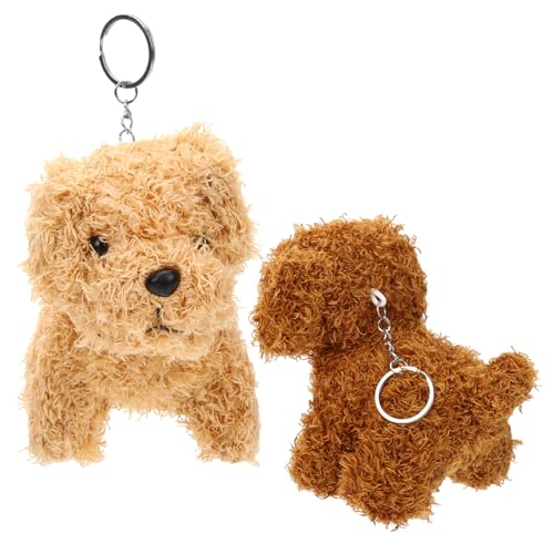 YARNOW 2 Stück Plüsch Hundeanhänger Braun Süße Tier Spielzeuge als Taschen Deko für Jungen für Partys und Alltag von YARNOW