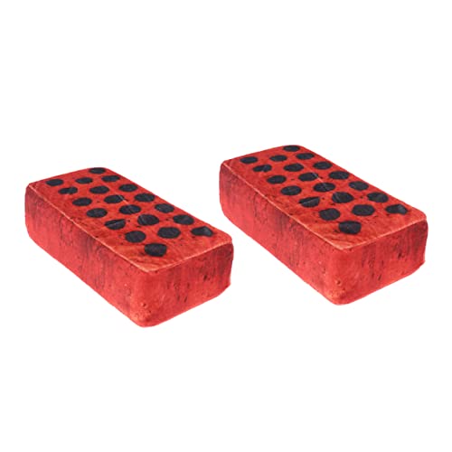 YARNOW 2 Stück Plüschspielzeug Hohler Kissen Kuschelkissen Weiches Büro Dekokissen Simulation Bricks Form Sensorisches Plushie von YARNOW