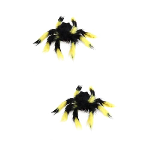 YARNOW 2 Stück Plüschspinnenspielzeug Halloween- Pelzige Spinne Behaart Verfolgt Spinnenstütze Kind Fuzzy Spider Dekorationen Halloween-spinne Geisterspinne Horror-plüsch von YARNOW