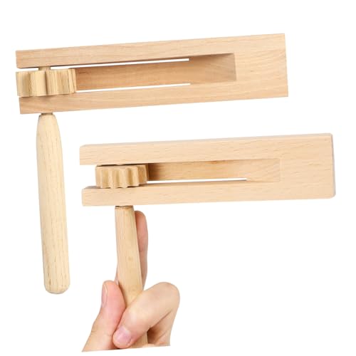 YARNOW 2 Stück Praktische Holzratsche Teiliges Musikinstrumente Sanfter Glatte Oberfläche Pädagogisches Motorikspielzeug für Junge Mädchen und Jungen von YARNOW