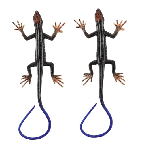 YARNOW 2 Stück Realistische Eidechsenfiguren aus Kunststoff Detailreiche Reptilienmodelle als Lernspielzeug und Deko Pädagogisches Tier Erkennungs für Wohnraumgestaltung von YARNOW