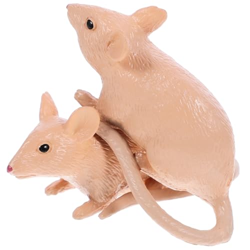 YARNOW 2 Stück Mäusemodell Spielzeug Lebensechte Rattenattrappe für Kinder Party Streichspielzeug Tiermodell für Dekoration und Lernspiel von YARNOW