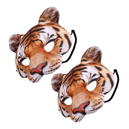 YARNOW 2 Stück Realistische Tiger Maske aus Eva Leichte Halloween Tiermaske für Cosplay Karneval Maskerade und Bühnenauftritte Komfortabel Langlebig Gelb YARNOW 2 Stück Realistische Tiger Maske aus Eva Leichte Halloween Tiermaske für Cosplay Karneval Maskerade und Bühnenauftritte Komfortabel Langlebig Gelb von YARNOW