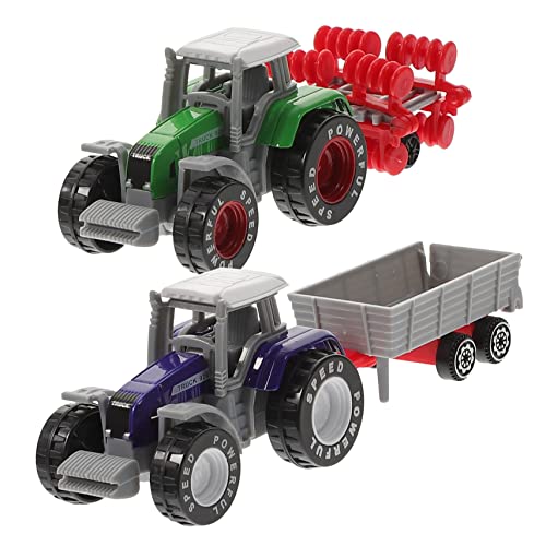 YARNOW 2 Stücke LKW Spielzeug für Jungen Realistische Modelle aus Kunststoff Kleinkind Freundliches Bauernhof Spielzeug Bewegliches Fahrzeug Satz für Kinder für Spiel und Lernen von YARNOW