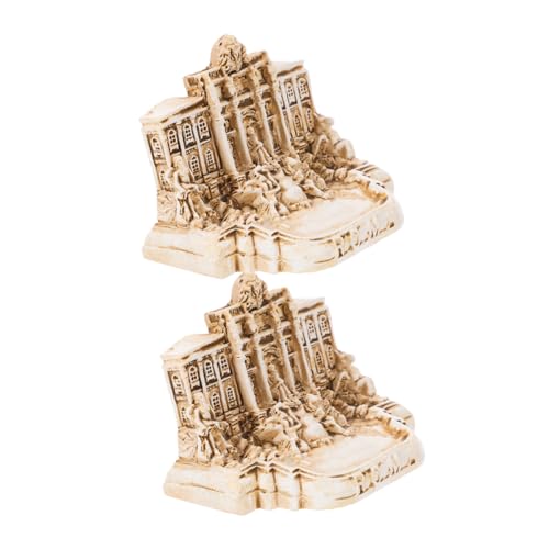 YARNOW 2 Stück Römischer Wünschen Poolmodell Aquarium-gebäude-Ornament Trevi-brunnen-kirchenfigur Renaissance-Sammlung Statue Der Trevi-brunnen-Kirche Antike Gebäudedekoration Harz Beige von YARNOW