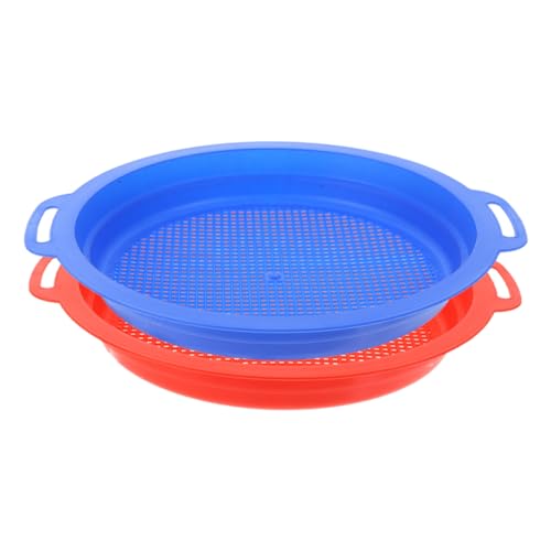 YARNOW 2 Stück Sandspielzeug Interaktives Kunststoff Sandsieb für Strand und Garten Leicht Tragbar Robust für Sand Wasser und Spaß für Jungen und Mädchen von YARNOW