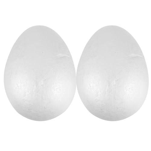 YARNOW 2 Stück Schaum Eier Schaumeier Ornamente Große Eier Ei schäumt Stuffers schmucklos ostereier deko eier deko-eier ostern osterdeko für draußen Eier basteln Eier selber machen Weiß von YARNOW