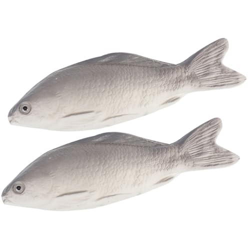 YARNOW 2 Stück Simulation Fischmodell Realistische Fischfigur Groß Fisch-Requisite Künstliche Tiere Gefälschter Fisch Simulierter Fisch Simulation Realistischer Fischfiguren Klein Pu Grey von YARNOW