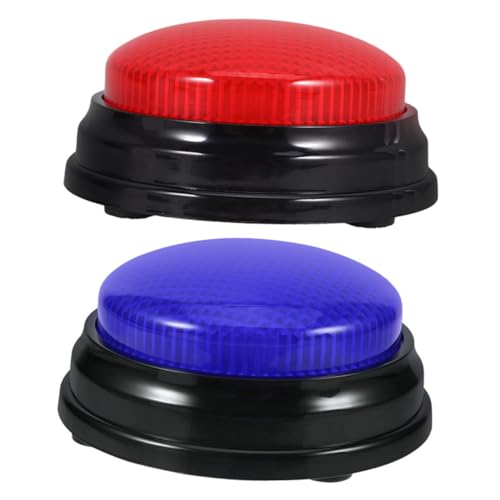 YARNOW 2 Stück Spielbuzzer mit Licht und Sound Kunststoff Party Button für Spielabende Quizwettbewerbe Klassenzimmeraktivitäten Einfach zu Bedienen LED Leuchte für Mehrspieler Spaß von YARNOW