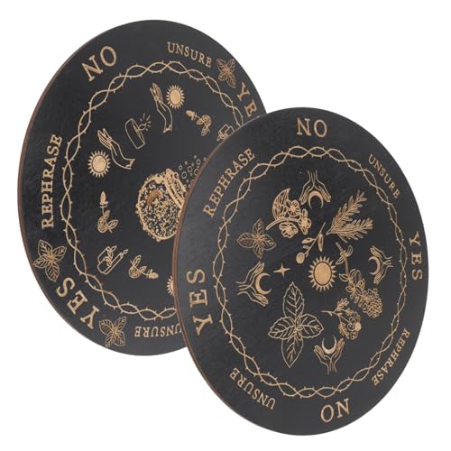 YARNOW 2 Stück Tarotkarten aus Holz rustikal erste mit Pendelplatten zum Ausdruck Tarottisch Pendeldiagramm Komplexes Pendelbrett Pendelbretter Pendel -Wahrsagerei Planke hölzern Schwarz von YARNOW