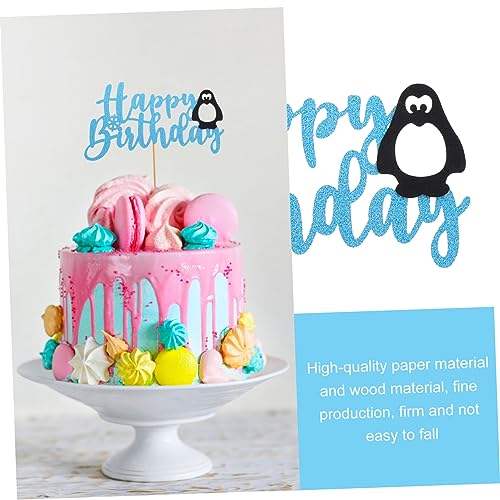 YARNOW 2 Stück Teiliges Dessert Torten Pinguin Schneeflocke Cake Insert Karten Wiederverwendbar Leicht Geburtstag Party Lustige Selfie Props Kuchen Verzierung von YARNOW