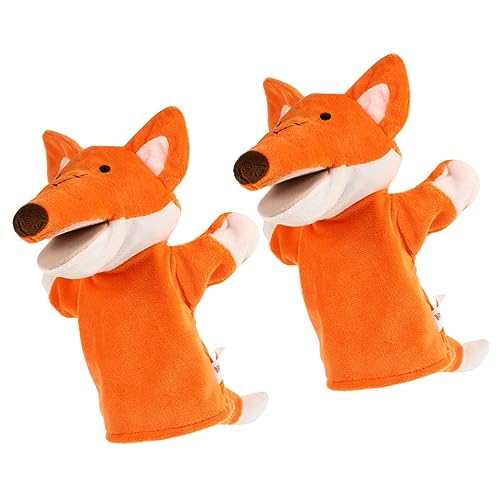 YARNOW 2 Stück Teiliges Fox Handpuppen aus Weichem Plüsch Lustige Tier Handpuppen für Cartoon Puppets für Interaktives und Erzählungen zu Kindergeburtstag und Weihnachten von YARNOW
