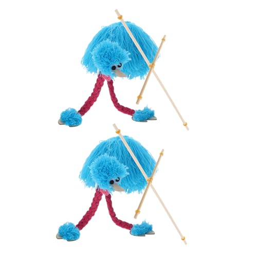 YARNOW 2 Stück Teiliges Handgeführter Marionetten-Puppen aus Holz und Plüsch Realistische Strauß-Designs Interaktives Kreativität und Hand-Auge-koordination für Puppentheater von YARNOW