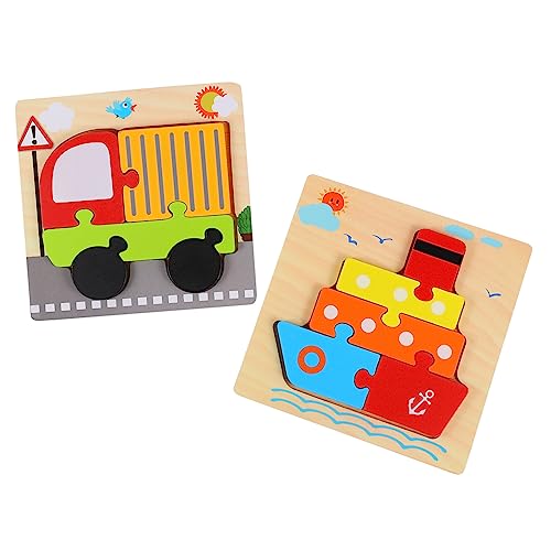 YARNOW 2 Stück Teiliges Holzpuzzle für Kleinkinder Pädagogisches zur Frühen der Motorischen Fähigkeiten Bunte Formen Sicher für Junge Mädchen und Kleinkinder für Vorschule und Lernspiele von YARNOW