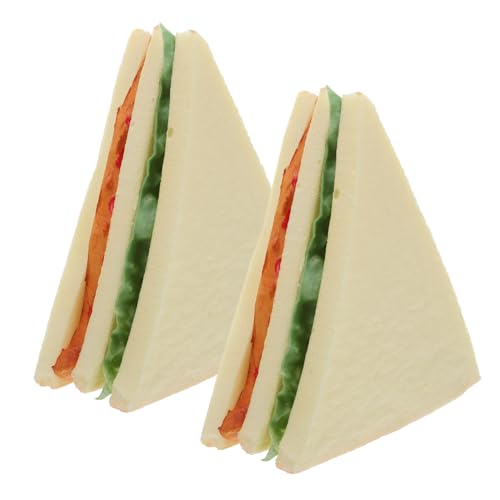 YARNOW 2 Stück Teiliges Künstliches Sandwich Modell Realistisch Simuliertes Brot Küchen Dekoration Fotografie Requisiten Vielseitig Einsetzbar Langlebig und Lebensecht von YARNOW