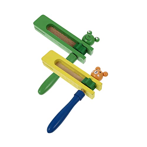YARNOW 2 Stück Teiliges Orff Musikinstrument für Kindergarten Kastagnetten für Bunten Designs Bär Frosch Musikalität und Rhythmenbildung von YARNOW