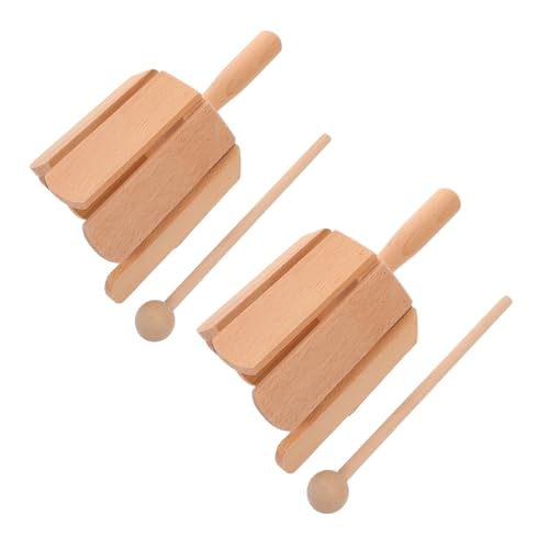 YARNOW 2 Stück Teiliges Orff Percussion Instrument aus Massivem Holz Rhythmusspielzeug mit Schlägel Junge Mädchen-Musikinstrument für Frühe Musikalische Bildung und Kreative von YARNOW