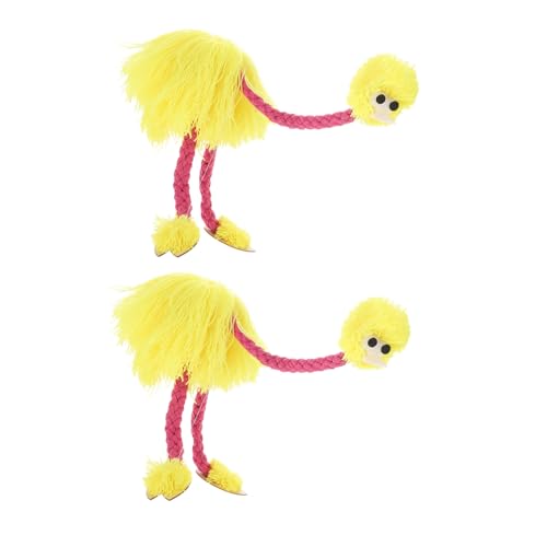 YARNOW 2 Stück Teiliges Plüschstrauß Marionetten Holz und Plüsch Langlebige Handpuppen mit Weicher Sensorik für Puppentheater Interaktives Geschichtenerzählen und Kreatives Rollenspiel von YARNOW