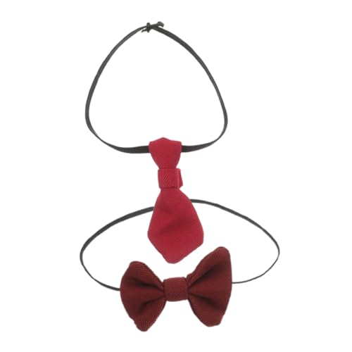 YARNOW 2 Stück Teiliges Puppen Krawatten aus Weichem Baumwollmaterial Miniatur Schleifen für Stofftiere Modisches Accessoire für DIY Puppenkleidung Roter Puppenhaus von YARNOW