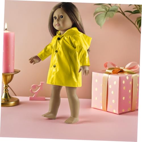 YARNOW 2 Stück Teiliges Puppen Regenjacken Gelb Realistische Leichte Regenmäntel für Puppenkleidung Einfache Pflege für Fantasievolles Rollenspiel und Puppenoutfits von YARNOW