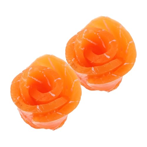 YARNOW 2 Stück Teiliges Realistisches Künstliches Lachsmodell Täuschend Echte Lachsscheiben Japanische Sushi-deko Vielseitige Fotorequisiten für Restaurant Küchenauslagen von YARNOW
