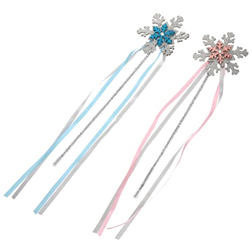 YARNOW 2 Stück Teiliges Schneeflocken Zauberstäbe für EIS Silber Feenstäbe für Mädchen für Winter Kostüme Fotorequisiten und Partys von YARNOW