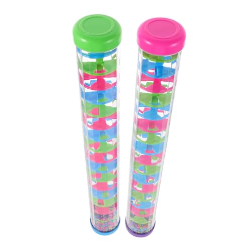 YARNOW 2 Stück Teiliges Spiral-Rainstick für Realistische Regenklänge Sensorisches Musikspielzeug Wahrnehmung für Junge Mädchen Kleinkinder Musikunterricht und Partyspaß von YARNOW