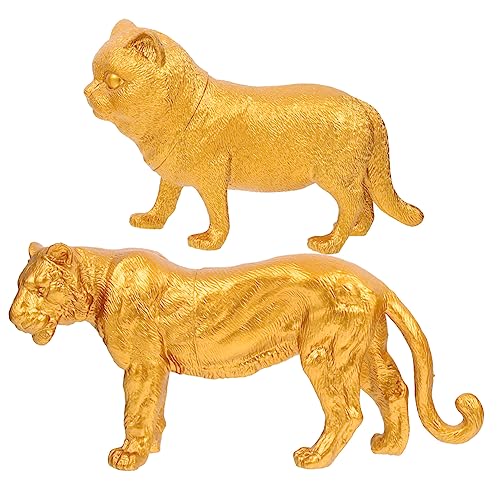 2 Stück Tierfiguren aus Kunststoff Simulierte Tiermodelle für Garten und Wohnraumdekoration Wiederverwendbare Goldene Tier Spielzeuge für DIY Mikrolandschaften von YARNOW