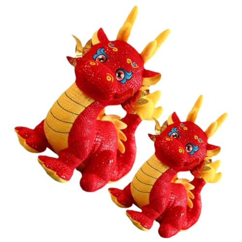 YARNOW 2 Stück Zodiac Dragon Puppe chinesisches neujahrsmaskottchen ausgestopftes Drachenspielzeug chinesische Neujahrsdekorationen Drache Dragon Toy Plüsch rot YARNOW 2 Stück Zodiac Dragon Puppe chinesisches neujahrsmaskottchen ausgestopftes Drachenspielzeug chinesische Neujahrsdekorationen Drache Dragon Toy Plüsch rot von YARNOW
