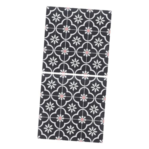 YARNOW 2 Stück simulierter Mini-Bodenbelag Puppenhauszubehör Puppenhausfliese Puppenhausboden Bausatz Modellbaumaterialien Miniaturmöbel und Accessoires Acryl Schwarz von YARNOW