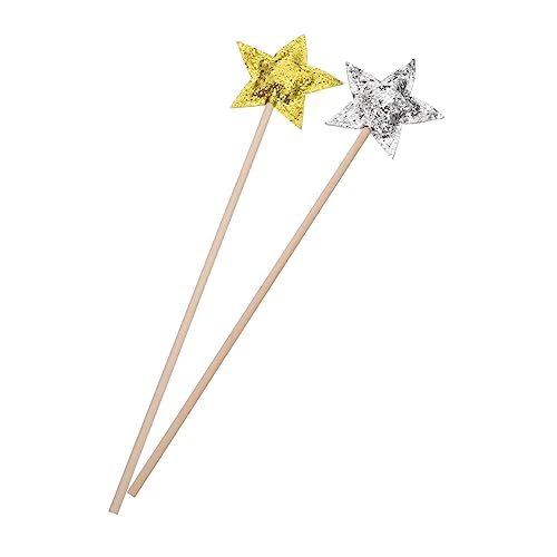 YARNOW 2 Stücke Teiliges Zauberhafte Feenstäbe Sternform Kreative Glitzernde Zauberstäbe für Kindergeburtstage und Partys Silber Gold YARNOW 2 Stücke Teiliges Zauberhafte Feenstäbe Sternform Kreative Glitzernde Zauberstäbe für Kindergeburtstage und Partys Silber Gold von YARNOW