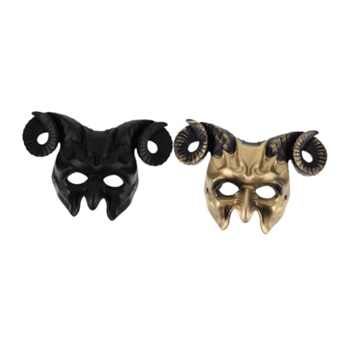 YARNOW 2-teilige Teufelsziegenschädelmaske – Ochsen-widder-hörner- -tier-halbmaske – Gruseliges Halloween-maskenkostüm, Cosplay-requisiten Für Erwachsene, YARNOW 2-teilige Teufelsziegenschädelmaske – Ochsen-widder-hörner- -tier-halbmaske – Gruseliges Halloween-maskenkostüm, Cosplay-requisiten Für Erwachsene, von YARNOW