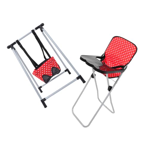 YARNOW 2-teiliges Puppen-hochstuhl- Und Schaukelset. Stabiler Metallrahmen Fördert Fantasievolles Spielen, Ideal Für Babypuppen-zubehör von YARNOW