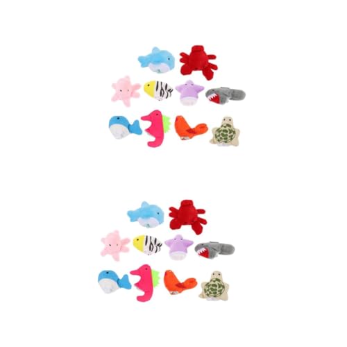 YARNOW 20 Stck Teiliges Fingerpuppen Set Meerestiere aus Kleine Handliche Tier Fingerpüppchen mit Händen und Füßen Delfin Schildkröte Wal Seestern Pädagogisches für Geschichtenerzählen von YARNOW