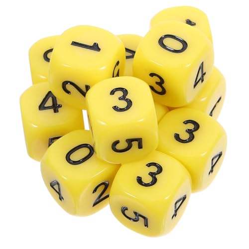 YARNOW 20 Stück 6 Lehrmittel für Mathe-Würfel Tensies Würfelspiel sechsseitige Würfel Spiel Würfel winzige Würfel Mini-Würfel Würfel für kleine Würfel Acryl Yellow von YARNOW