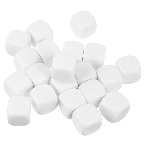 YARNOW 20 Stück Acryl Blankwürfel mit Abgerundeten Ecken DIY Würfel für Mathematikunterricht Spielzubehör zum Beschriften und Basteln von YARNOW