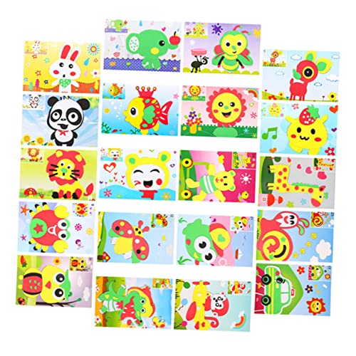 YARNOW 20 Stück Eva Aufkleber für Teiliges Kreatives Bastelset für DIY Projekte Fördert Kreativität und Hand Augen Koordination für Kinderzimmer und Spielräume von YARNOW