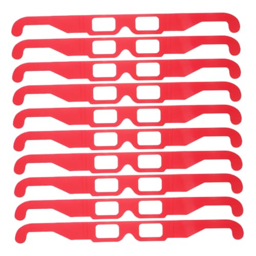 YARNOW 20 Stück Beugungsgläser aus Papier und Karton Kreative 3D Feuerwerksbrille für Festivals Rave Party und Weihnachtsfotos Bequeme Passform Regenbogen Beugungsbrillen Rot von YARNOW