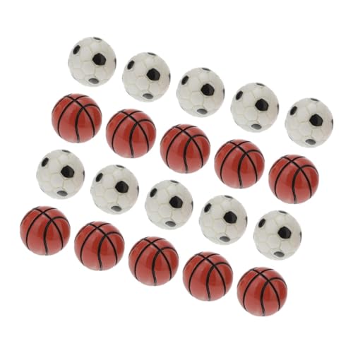 YARNOW 20 Stück Fußball-Basketball-Modell Puppenhaus Mini kleine Kugeldekore schöner Sportball realistische Basketball-Dekore Puppe Fußballspielzeug Fußballverzierungen Harz von YARNOW