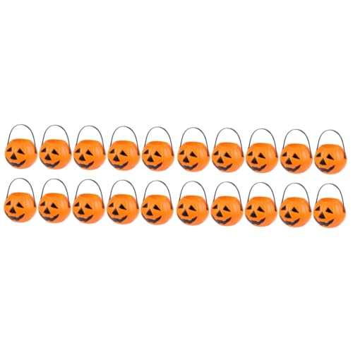 YARNOW 20 Stück Halloween Kürbis Eimer aus Kunststoff Süßigkeitenhalter Tragbarer Kürbiskorb für Party Deko Trick Treat Halloween Deko für Bar Ktv Wohnzimmer von YARNOW