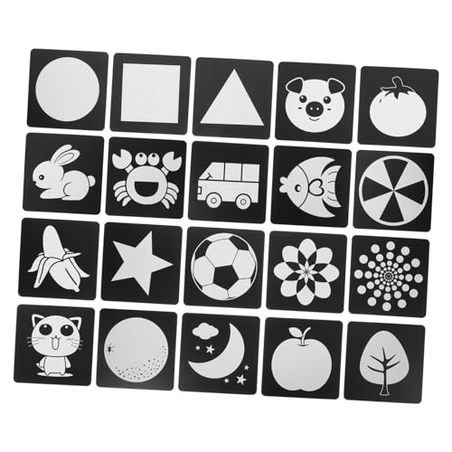 YARNOW 20 Stück Kontrastspielzeug Für Kleinkinder Neugeborenes Oh Gehirnentwicklungspflichtezeug Für Säugling -Kleinkind-Flash-Karten Sensorische Karten Für Babys Papier Schwarz YARNOW 20 Stück Kontrastspielzeug Für Kleinkinder Neugeborenes Oh Gehirnentwicklungspflichtezeug Für Säugling -Kleinkind-Flash-Karten Sensorische Karten Für Babys Papier Schwarz von YARNOW