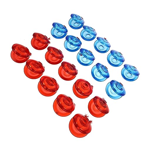 YARNOW 20 Stück Kunststoff Kastagnetten für Musikinstrument zur des Rhythmusgefühls Transparent Blau Rot Sicher und Langlebig für Musikalische Früherziehung von YARNOW