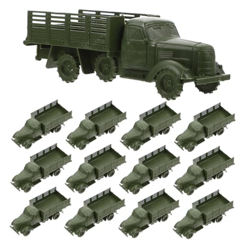 YARNOW 20 Stück LKW-Modell Sandtischdekor Simulation Auto tragbares LKW- Kinderspielzeug Auto -Aufbewahrungsspielzeug kleines Tischmodell pp Olive Green von YARNOW