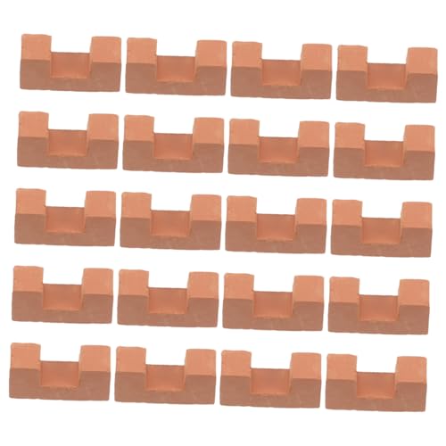 YARNOW 20 Stück Mini-Steine winziges Hausgebäude DIY -Handwerk Landschaftsgestaltung Ziegel Miniaturziegel Puppenhaus-Miniaturen DIY Miniatur Puppenhaus-Modelle Ton Orange von YARNOW